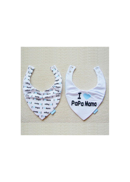 Set 2 Baberos Cow Boy I love Papa&Mama de Duffi Baby