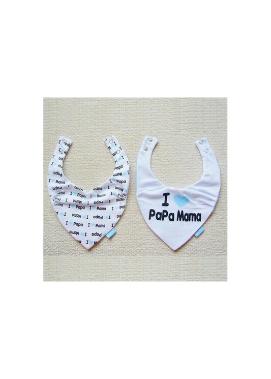 Set 2 Baberos Cow Boy I love Papa&Mama de Duffi Baby