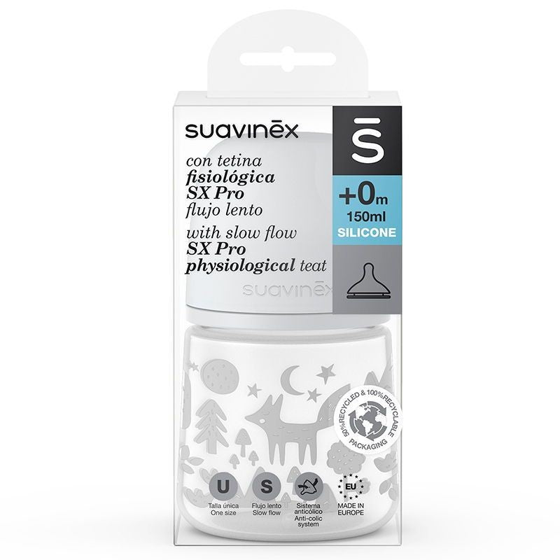 Biberón con tetina Fisiológica SX PRO 150ml Fox Gris