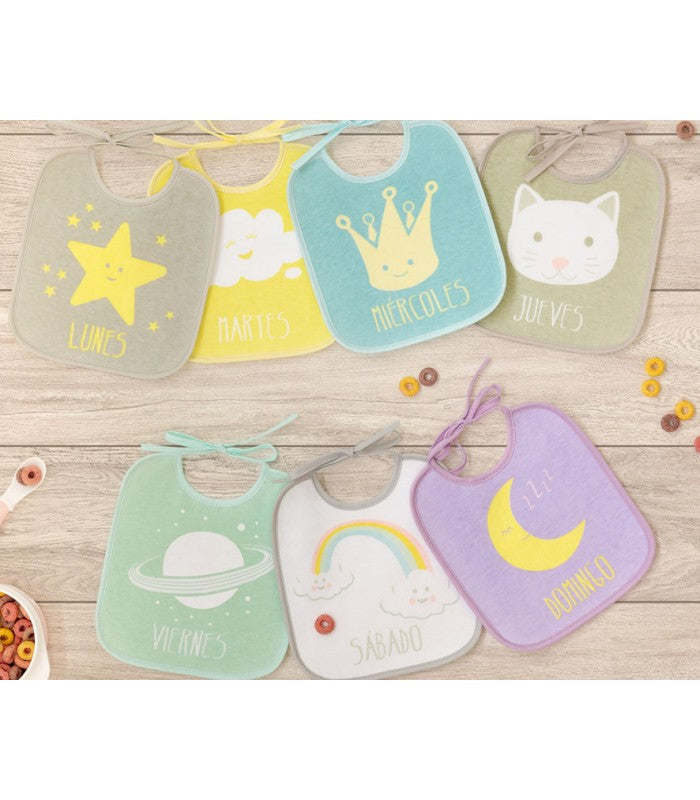 Set Baberos Semanales de Kiokids