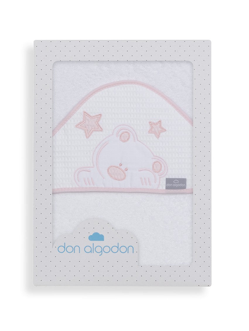 Capa de Baño Osito Viggo Rosa de Don Algodón