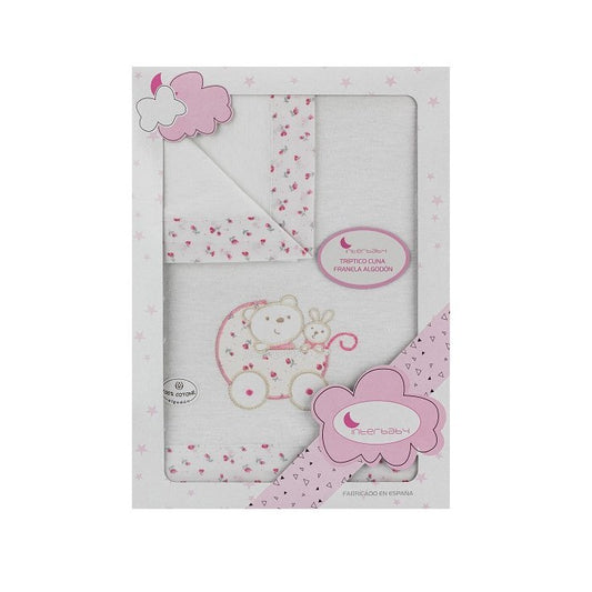 Juego de Sábanas Coralina Minicuna Carricoche de Interbaby
