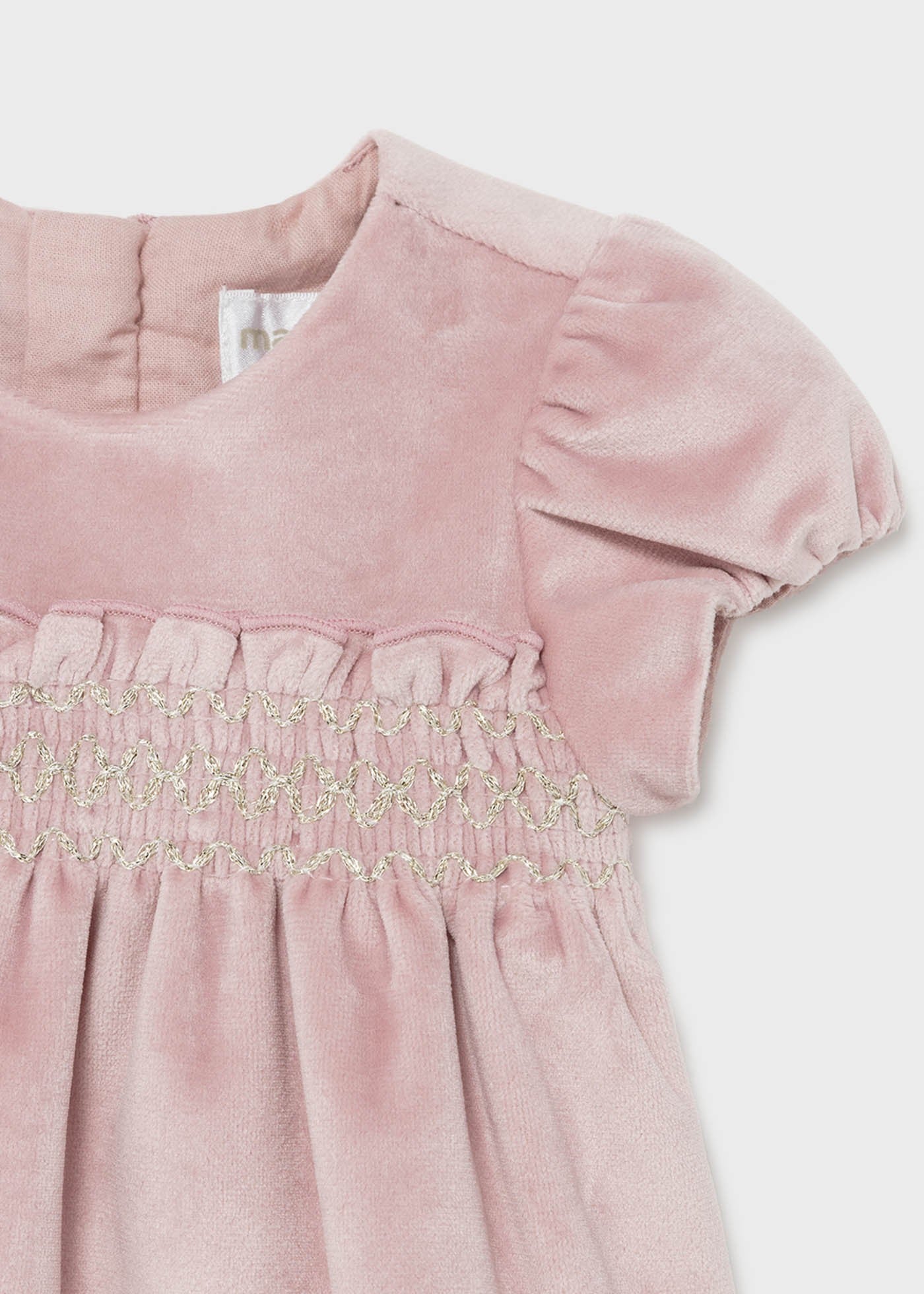 Vestido Terciopelo Niña Con Capota Rosa de Mayoral