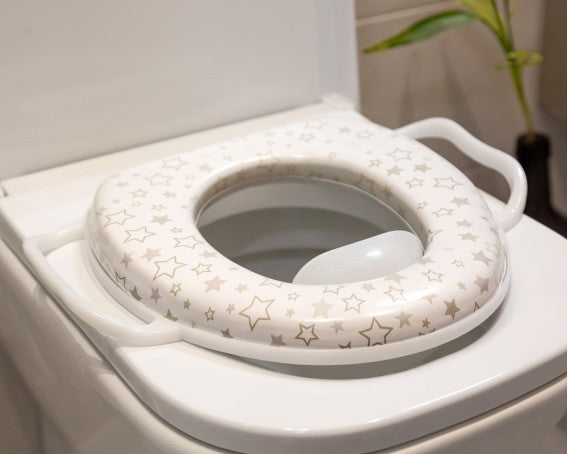 Reductor Infantil Acolchado Gris Para WC De Kiokids