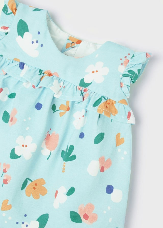 Vestido estampado ECOFRIENDS con diadema recién nacida niña mayoral