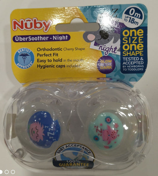 Pack De Dos Chupetes De Animalitos "Buenas noches" De 0/18M De Nuby