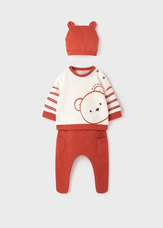Conjunto polaina y gorro ECOFRIENDS recién nacido niño osito de Mayoral