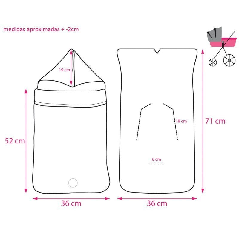 Saco Para Capazo Entretiempo Nuvola Menta de  Pekebaby
