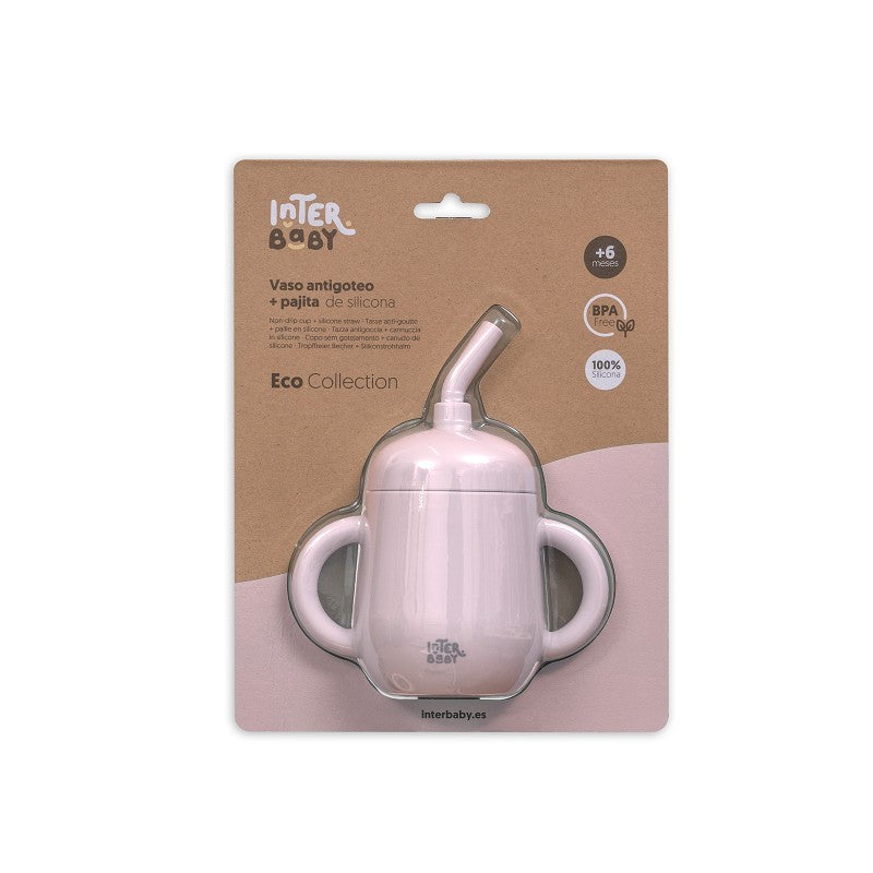 Vaso Antigoteo + Pajita de Silicona de Interbaby