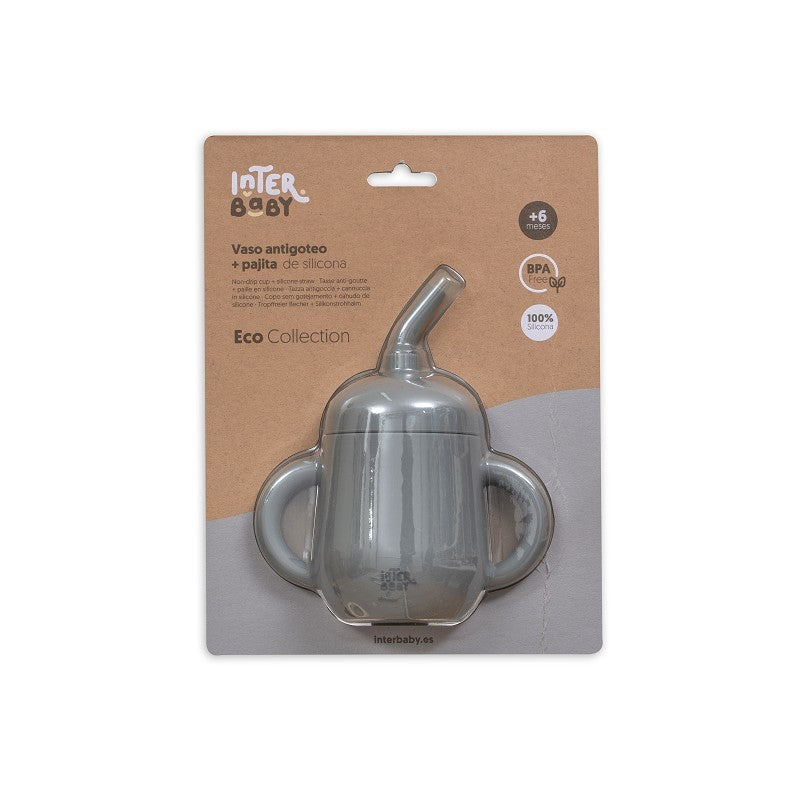 Vaso Antigoteo + Pajita de Silicona de Interbaby