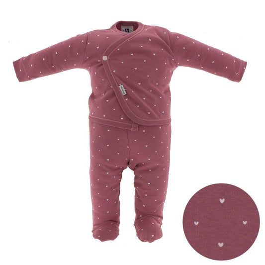 conjunto de jubon cruzado polaina algodón corazones cambrass