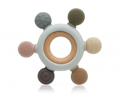 Mordedor Madera y Silicona Estrella +3Meses de Kiokids