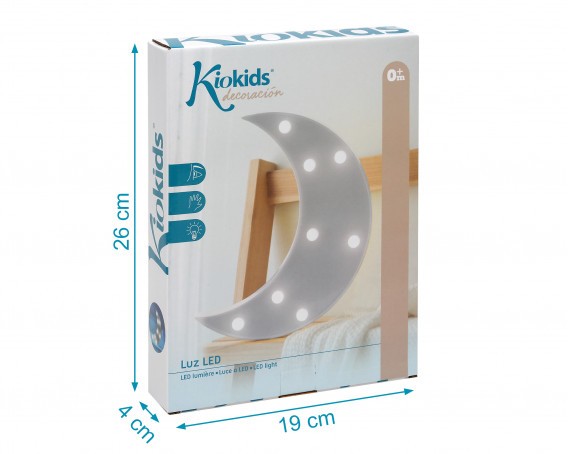 Lámpara Luna Gris Con Luz Led De Kiokids