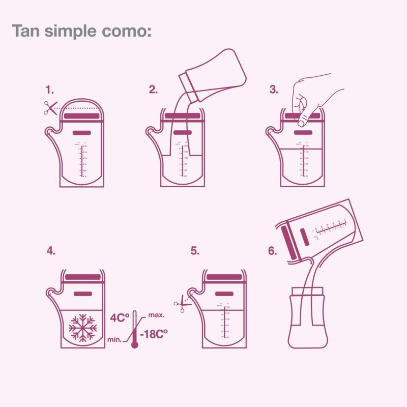 Bolsas para almacenamiento de leche materna 25 uds 180 ml de suavinex
