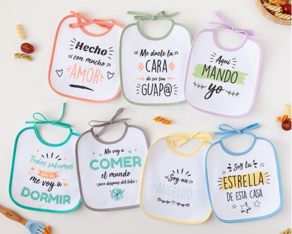 Set de Baberos 7 unidades con "Frases Divertidas" de Kiokids