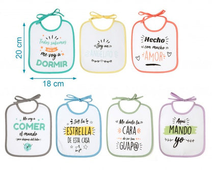 Set de Baberos 7 unidades con "Frases Divertidas" de Kiokids