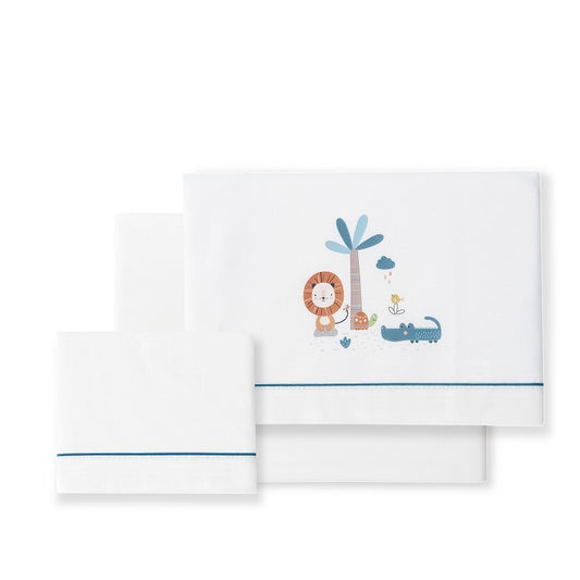 Tríptico minicuna 100% algodón León Palmera de Interbaby