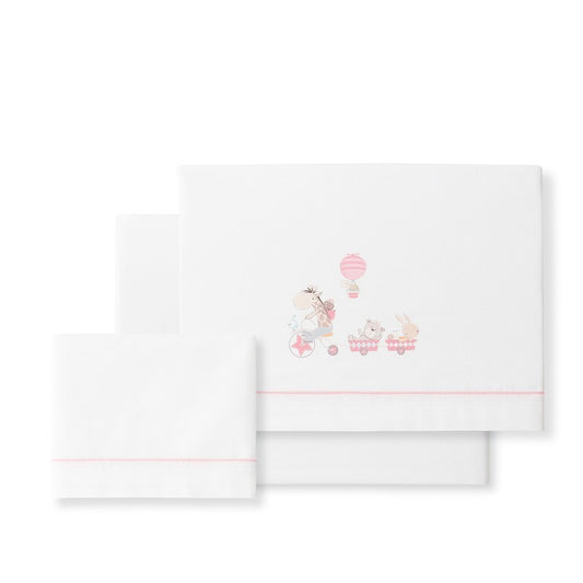 Tríptico minicuna 100% algodón Jirafa de Interbaby