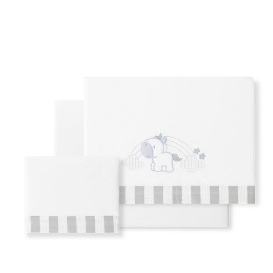 Tríptico minicuna 100% algodón Unicornio Nubes de Interbaby