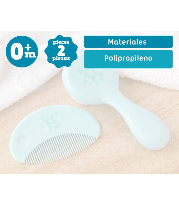 Set peine y cepillo extra suave Estrellitas de Kiokids