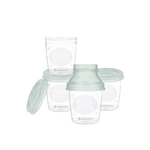 Vasos de almacenamiento de leche materna con adaptador de Kikkaboo