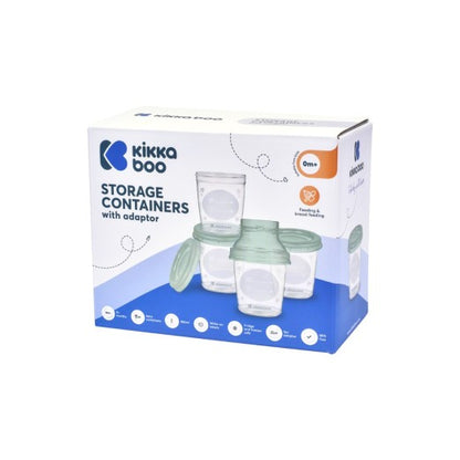 Vasos de almacenamiento de leche materna con adaptador de Kikkaboo