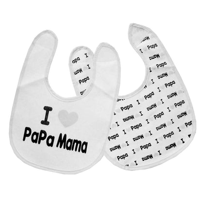 Babero eva y velcro 2 und rosa  I love mama&Papa de duffi baby