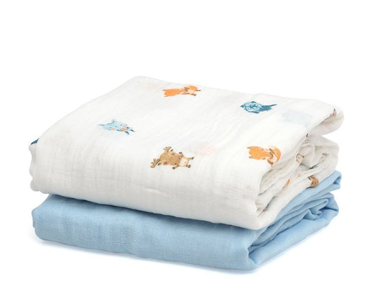 Set 2 Muselinas Animalitos Bambú de kiokids