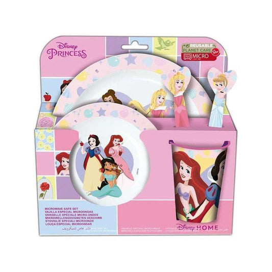 Set Vajilla Infantil Apta Para Microondas De Princesas Disney