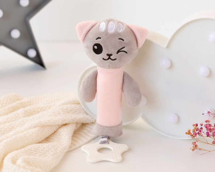 Sonajero Gatito Mordedor Peluche de Kiokids