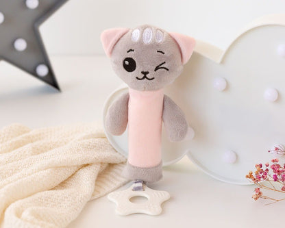 Sonajero Gatito Mordedor Peluche de Kiokids