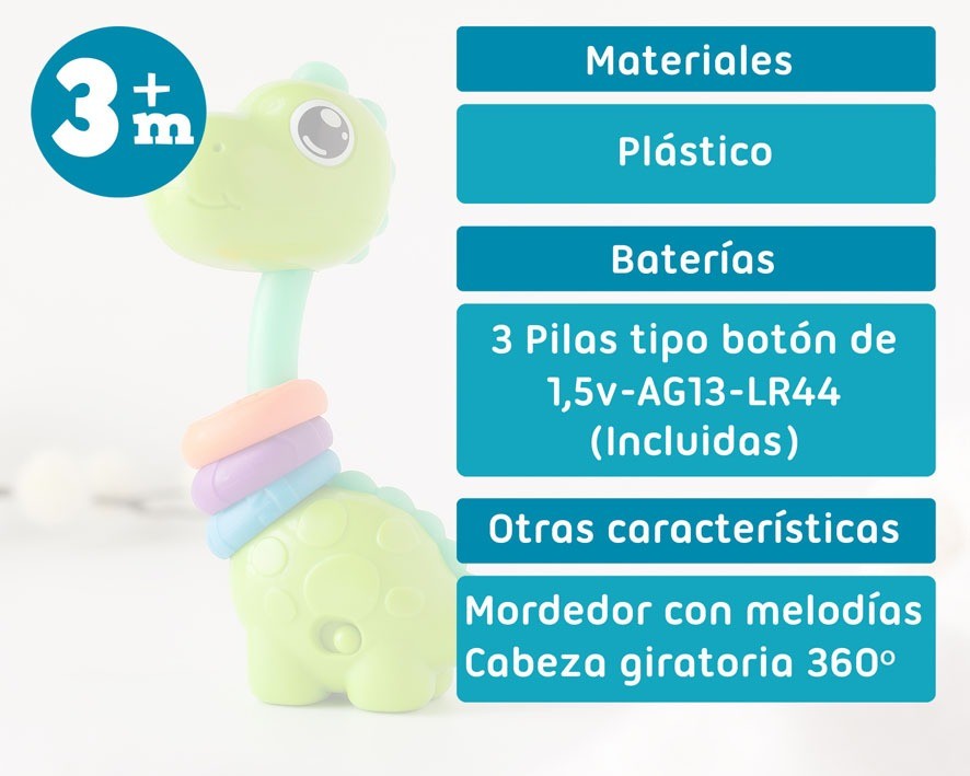 Mordedor Musical Dinosaurio Kiokids