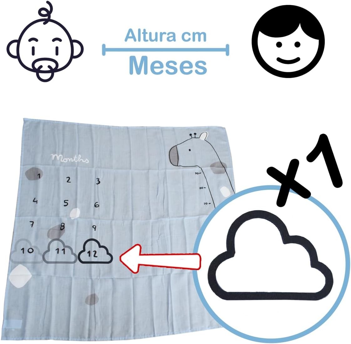Set 2 gasas con medidor MAYORAL bebé Color Light Blue