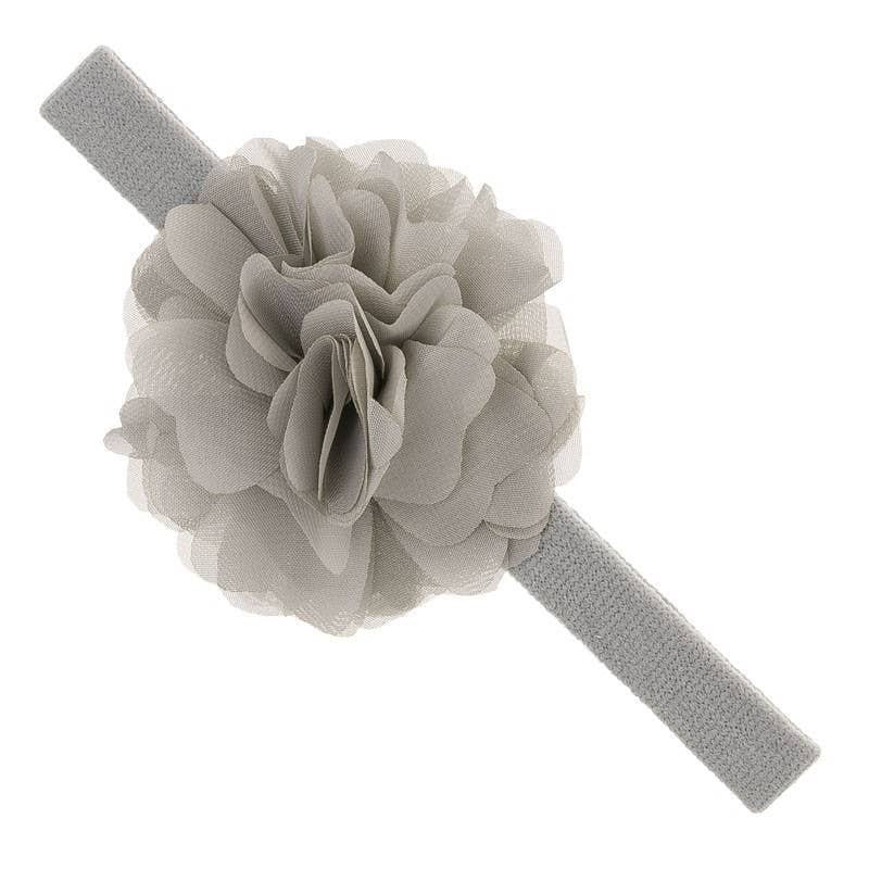 Turbante Bebé con Pétalos de Gasa de Flor mediana de Siena
