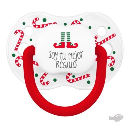 Chupete New Classic Deco Navidad Blanco Bastones, Soy tu mejor regalo