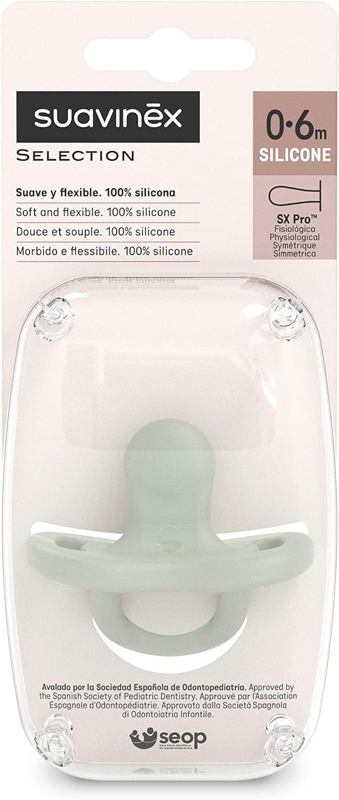 Chupete Todo Silicona Tetina Fisiológica SX PRO 0-6M de Suavinex